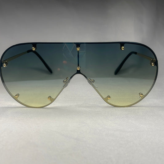 Blue 2 Tone Aviator Sunglasses